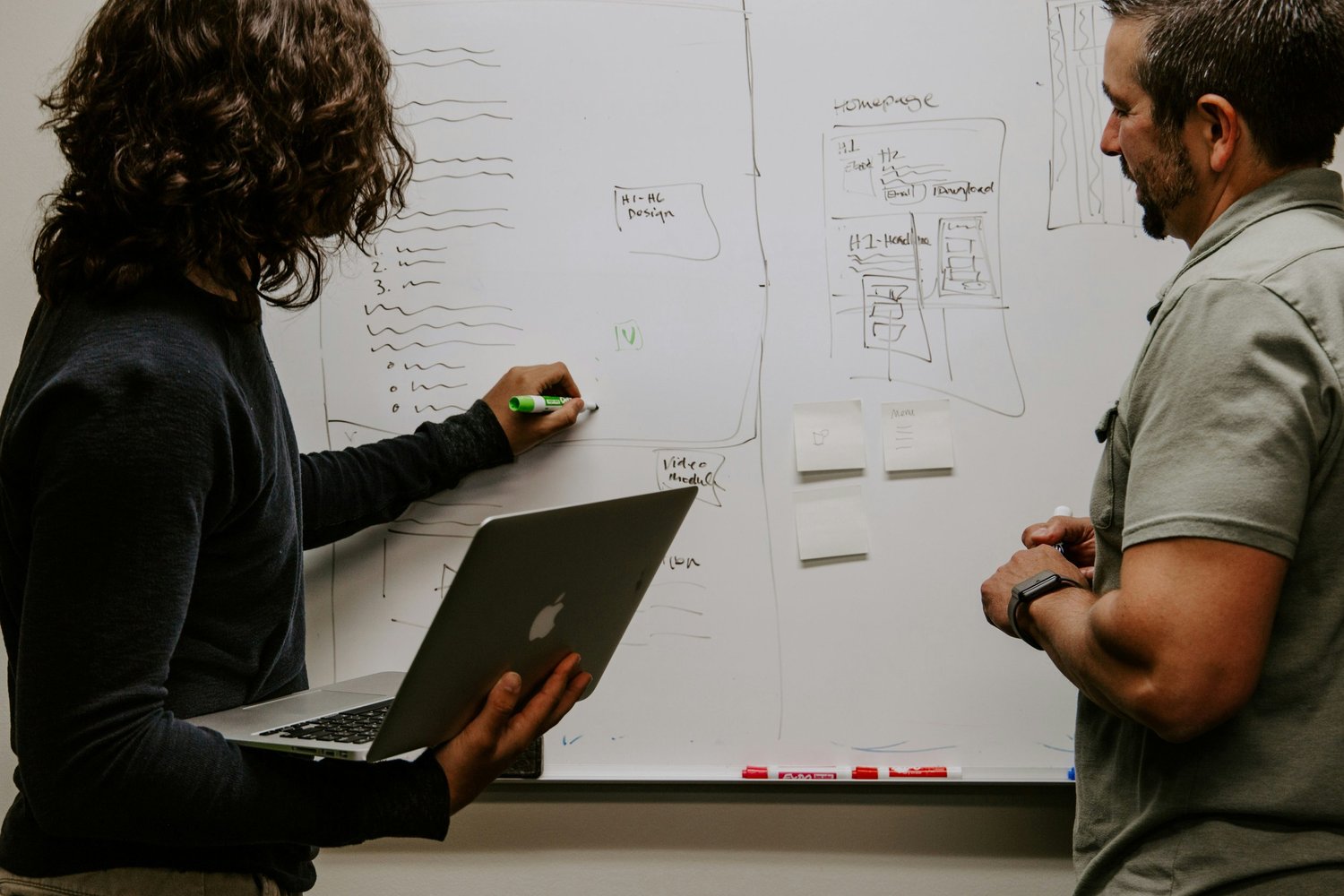 Consultants working through a client business plan